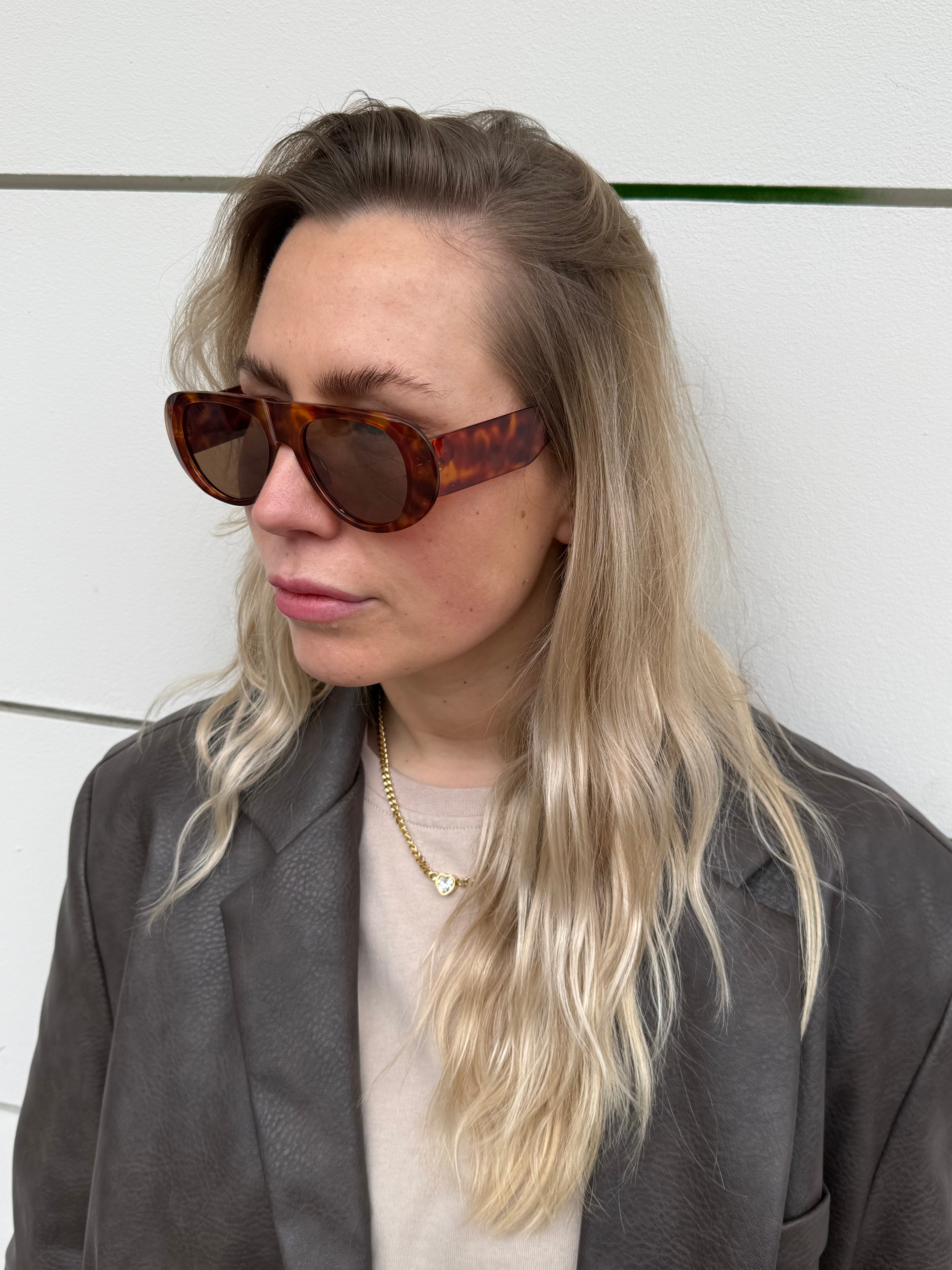 Sonnenbrille Pilotenoptik Schmal Tortoise