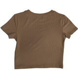 Basic Crop Shirt Camel