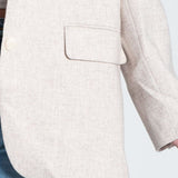 Blazer Oversized mit leichten Schulterpolstern Meliert Beige im Detail