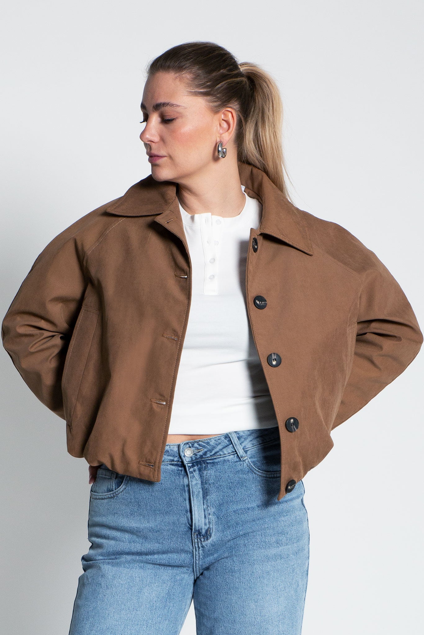 Bomberjacke Braun von vorne