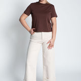 T-Shirt Mittellang Dunkelbraun Ganzkörper