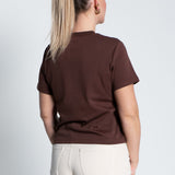 T-Shirt Mittellang Dunkelbraun von hinten