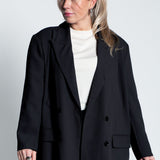 Blazer Oversized mit leichten Schulterpolstern Schwarz von vorne