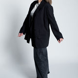 Blazer Oversized mit leichten Schulterpolstern Schwarz Ganzkörper