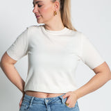 Leichtes Shirt mit kurzen Ärmeln Weiß von vorne
