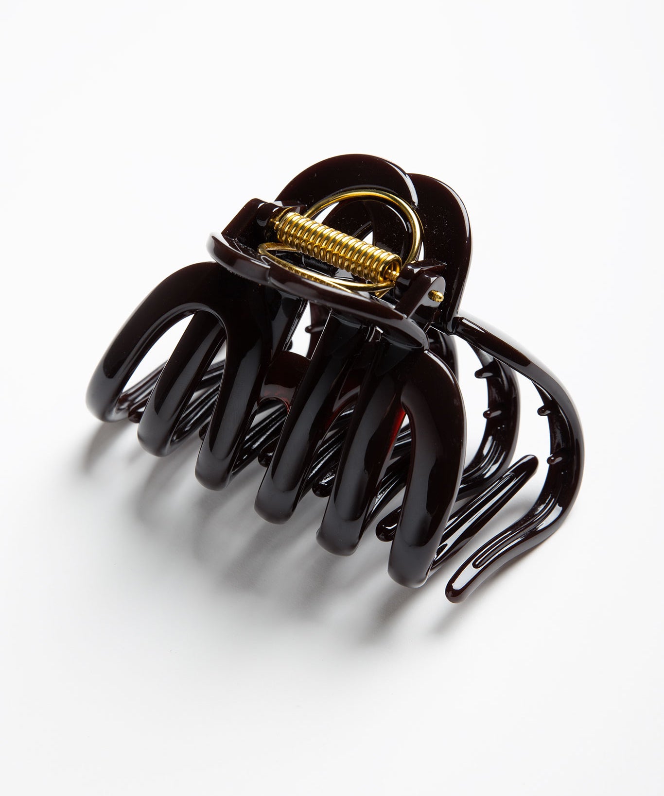 Haarklammer Ultra Groß Rund Dunkelbraun seitlich