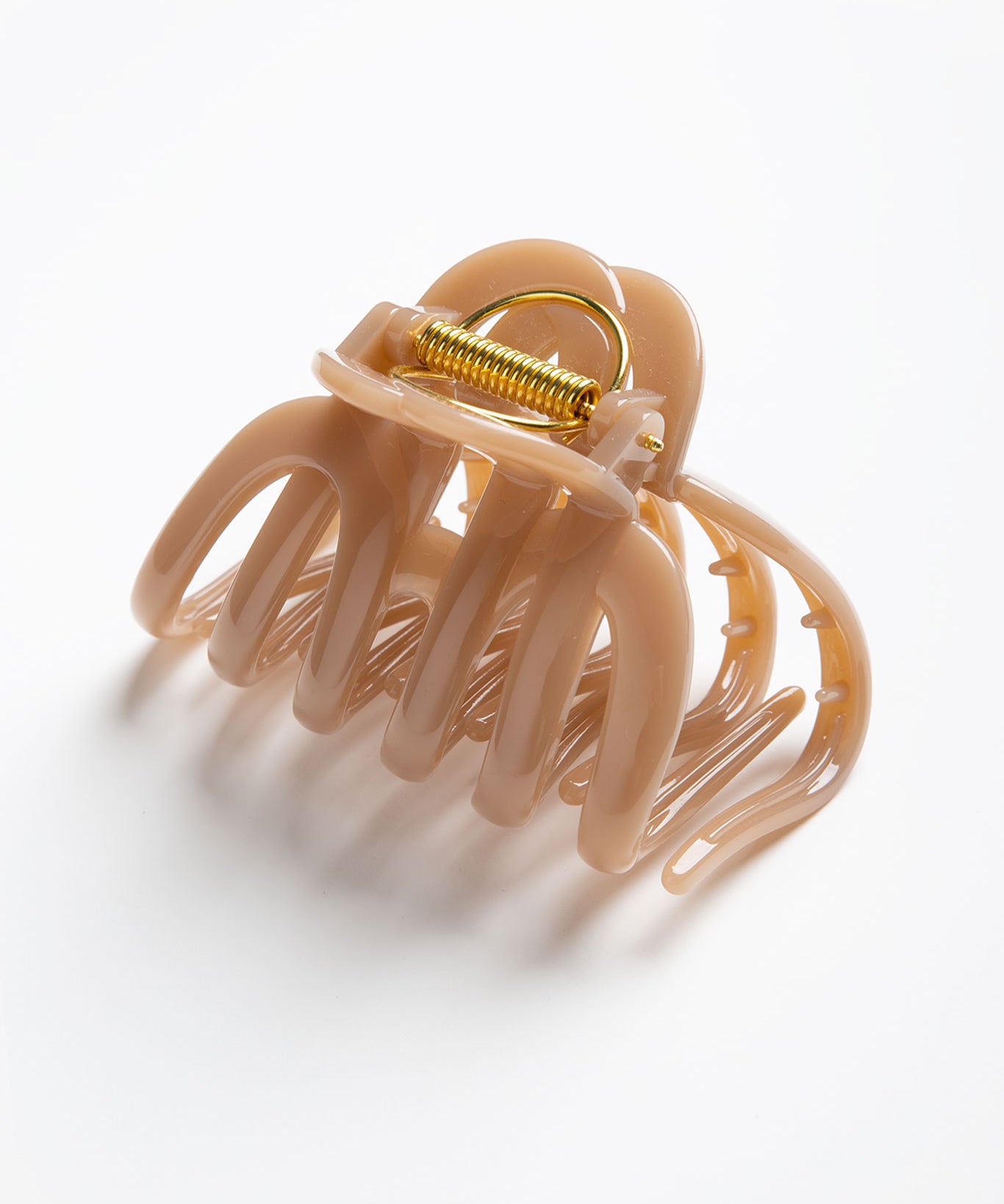 Haarklammer Ultra Groß Rund Make Up Beige seitlich