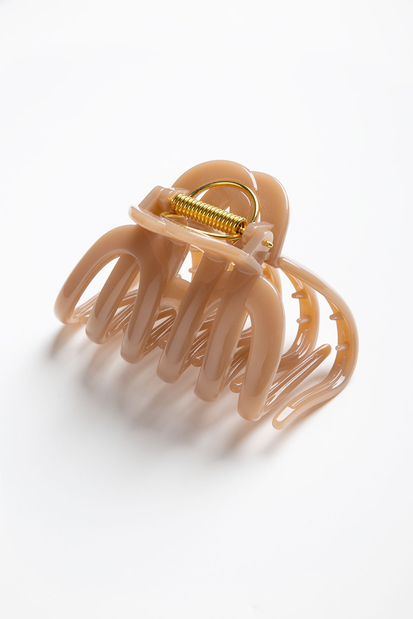 Haarklammer Ultra Groß Rund Make Up Beige seitlich