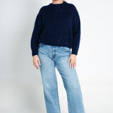 Strickpullover Oversized mit Rundhals Dunkelbraun Ganzkörper