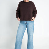 Strickpullover mit Rundhals Kuschelweich Dunkelbraun Ganzkörper