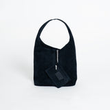 Wildleder Tasche mit Schulterriemen und Pochette Schwarz mit Pochette