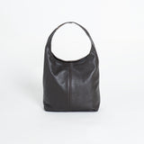 Tasche Leder mit Schulterriemen und Reißverschluss Dunkelbraun ohne Model