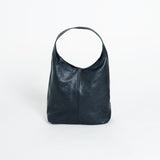 Tasche Leder mit Schulterriemen und Reißverschluss Schwarz ohne Model