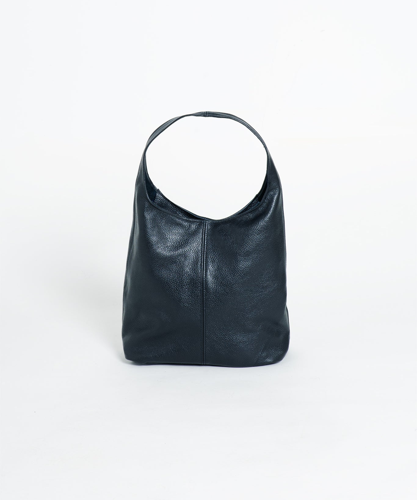 Tasche Leder mit Schulterriemen und Reißverschluss Schwarz ohne Model