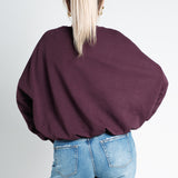 Sweater Oversized mit Bund Burgundy Weinrot von hinten