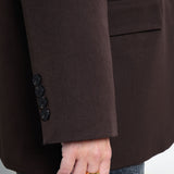 Blazer Oversized mit leichten Schulterpolstern Basic Dunkelbraun im Detail