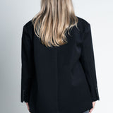 Blazer Oversized mit leichten Schulterpolstern Basic Schwarz von hinten