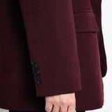 Blazer Oversized mit leichten Schulterpolstern Basic Weinrot Burgundy im Detail