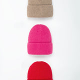 Beanie-Mütze mit Rippenstrick Medium Pink alle Farben