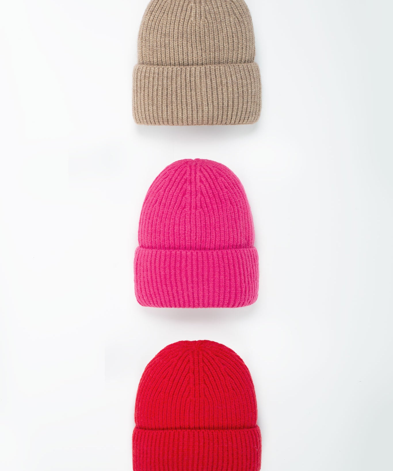 Beanie-Mütze mit Rippenstrick Medium Pink alle Farben