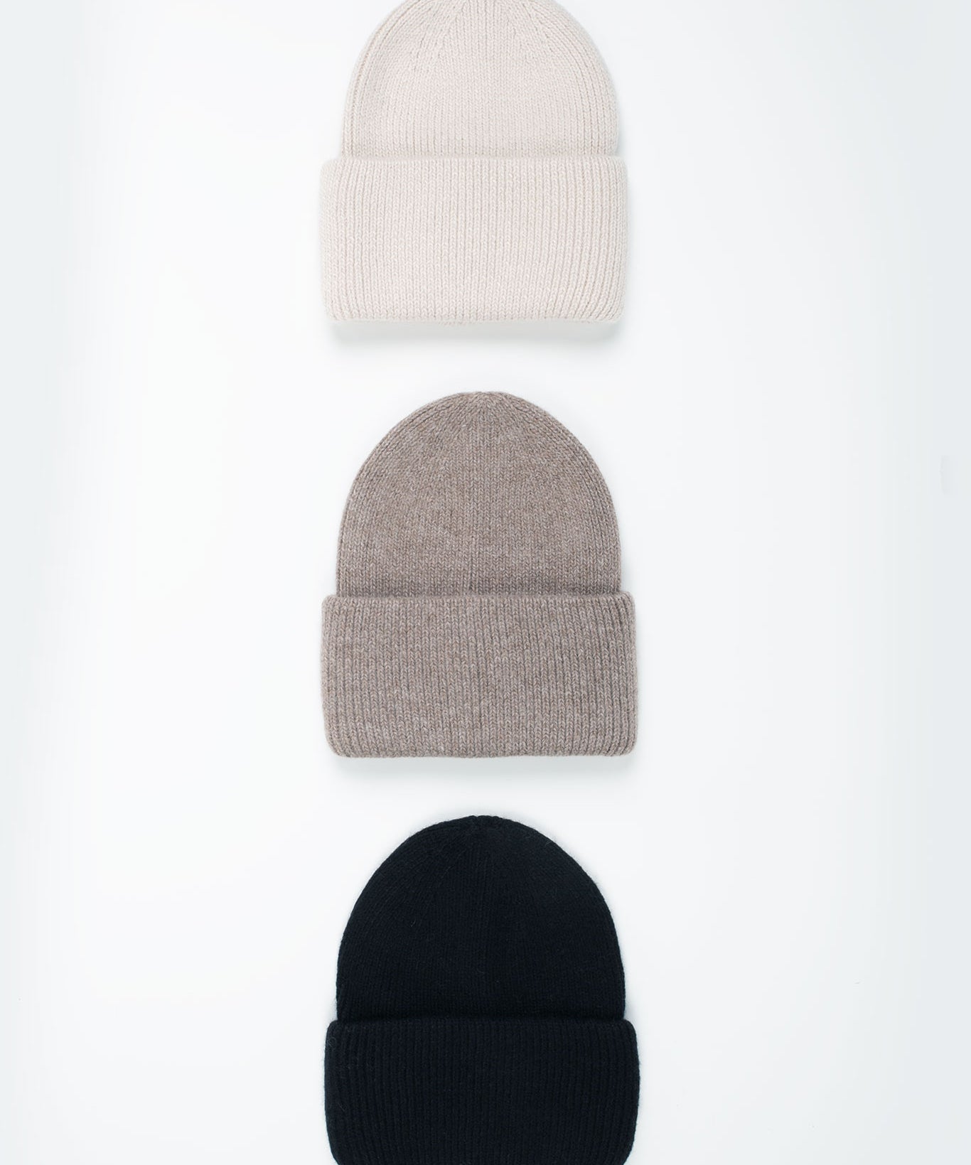 Beanie-Mütze mit Rippenstrick Groß Hellbeige alle Farben