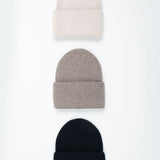 Beanie-Mütze mit Rippenstrick Groß Schwarz alle Farben