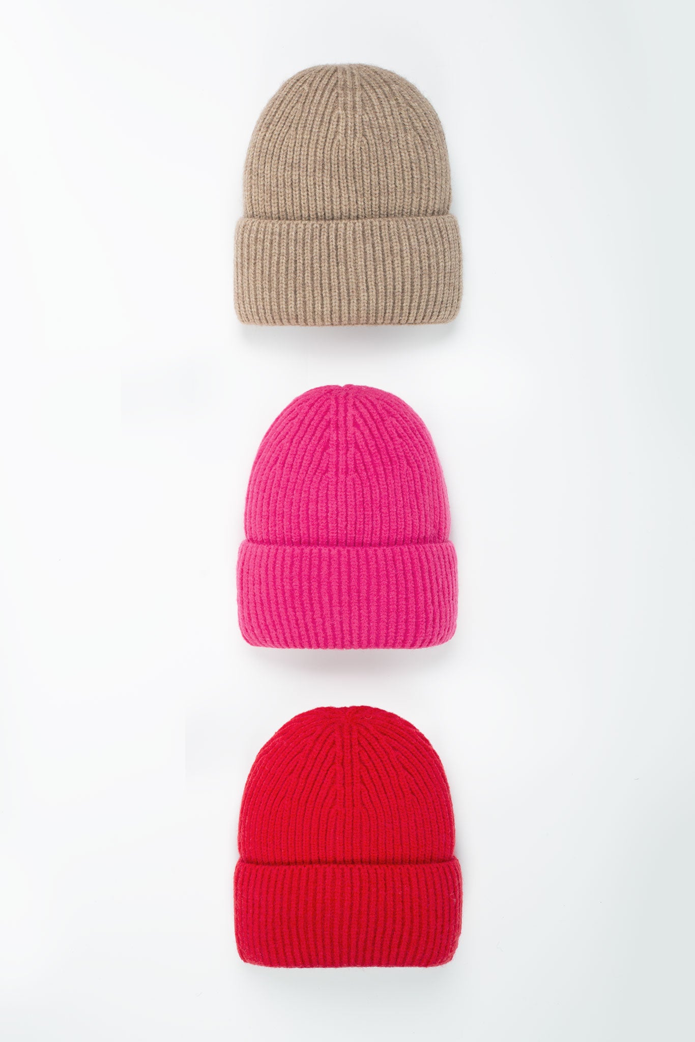 Beanie-Mütze mit Rippenstrick Medium Rot alle Farben