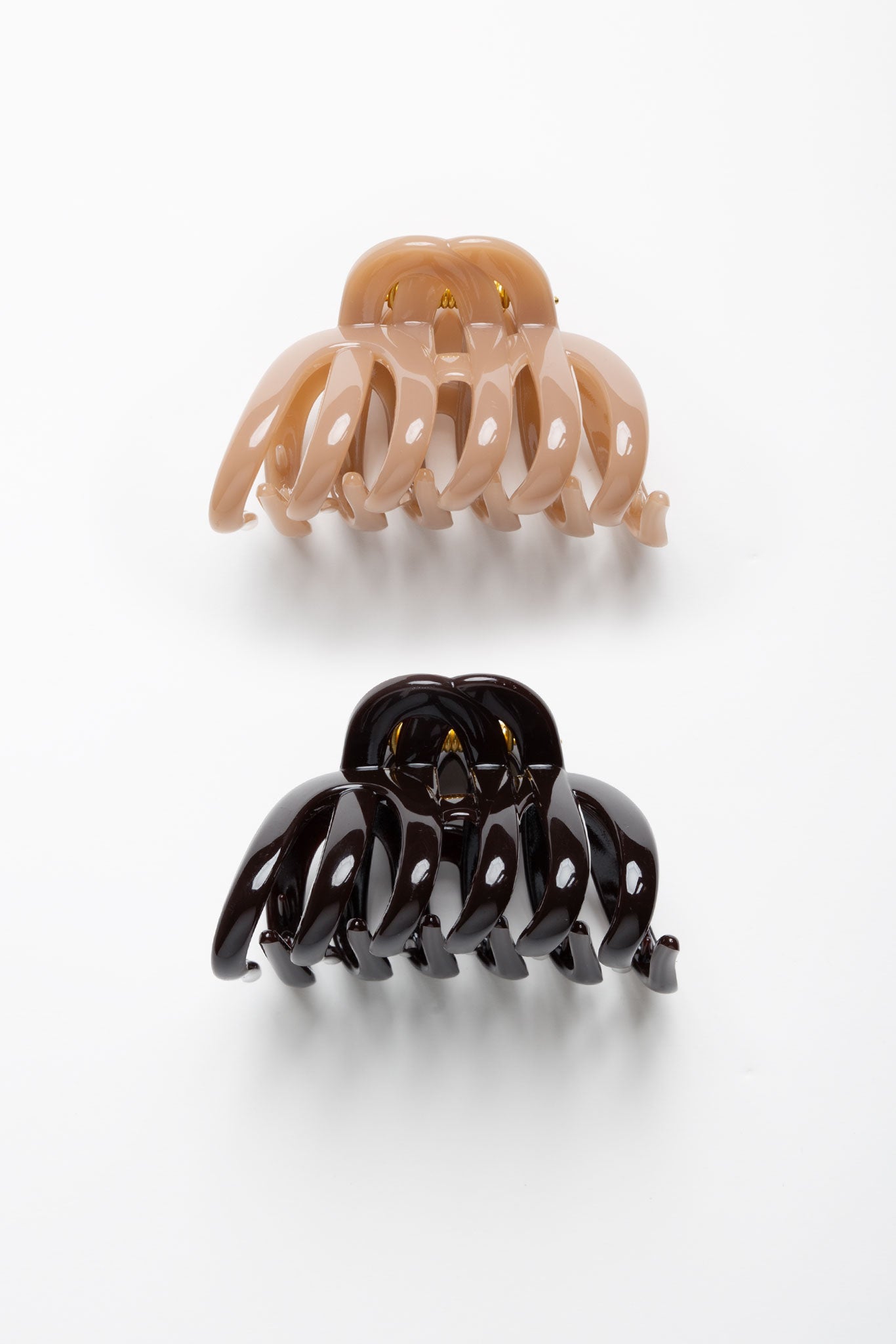 Haarklammer Ultra Groß Rund Dunkelbraun beide farben