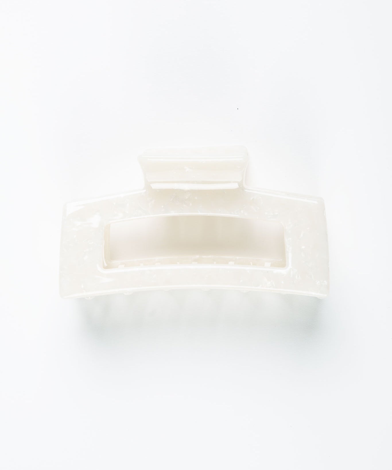 Haarklammer Groß Eckig Beige Transparent Creme ohne Model