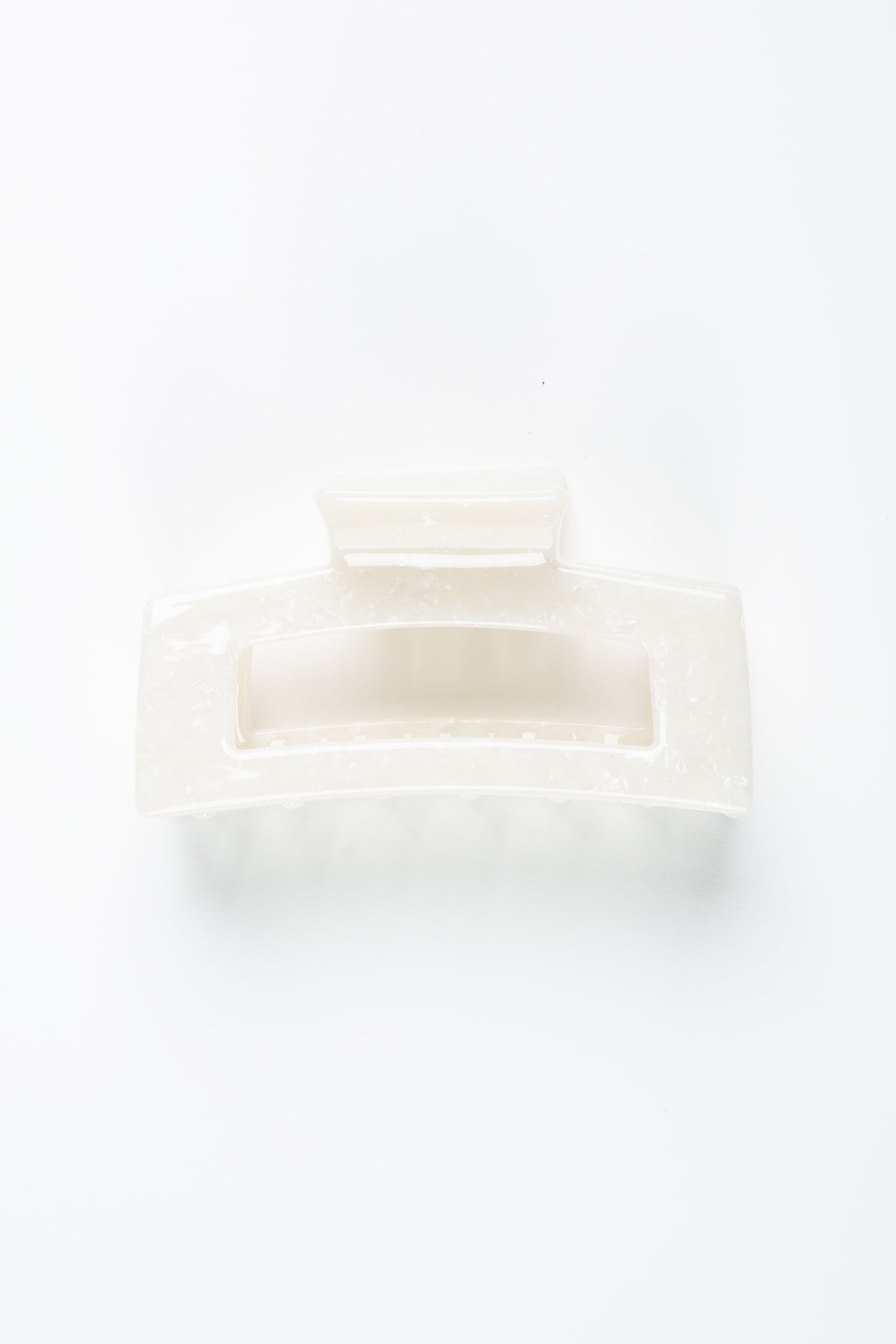 Haarklammer Groß Eckig Beige Transparent Creme ohne Model