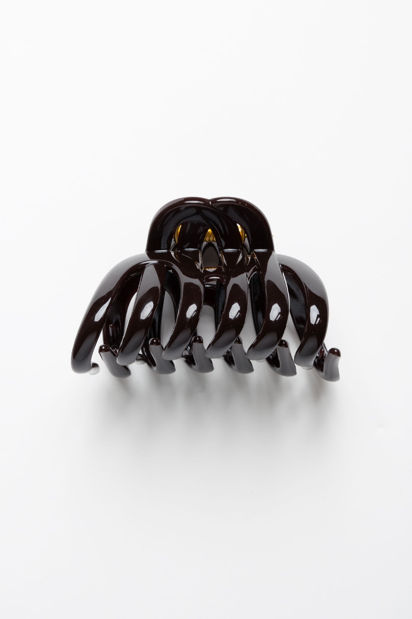 Haarklammer Ultra Groß Rund Dunkelbraun von vorne