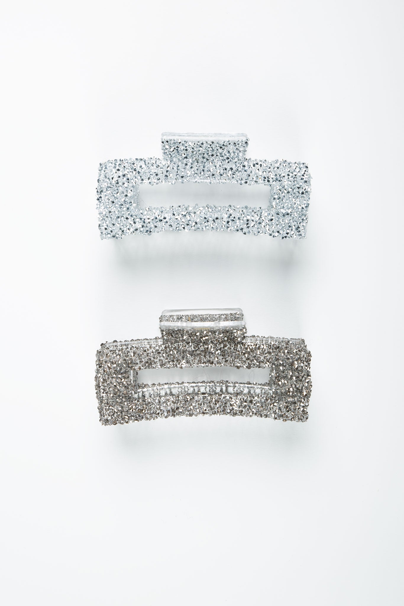 Haarklammer Groß Eckig Glitzersteine Silber alle Farben