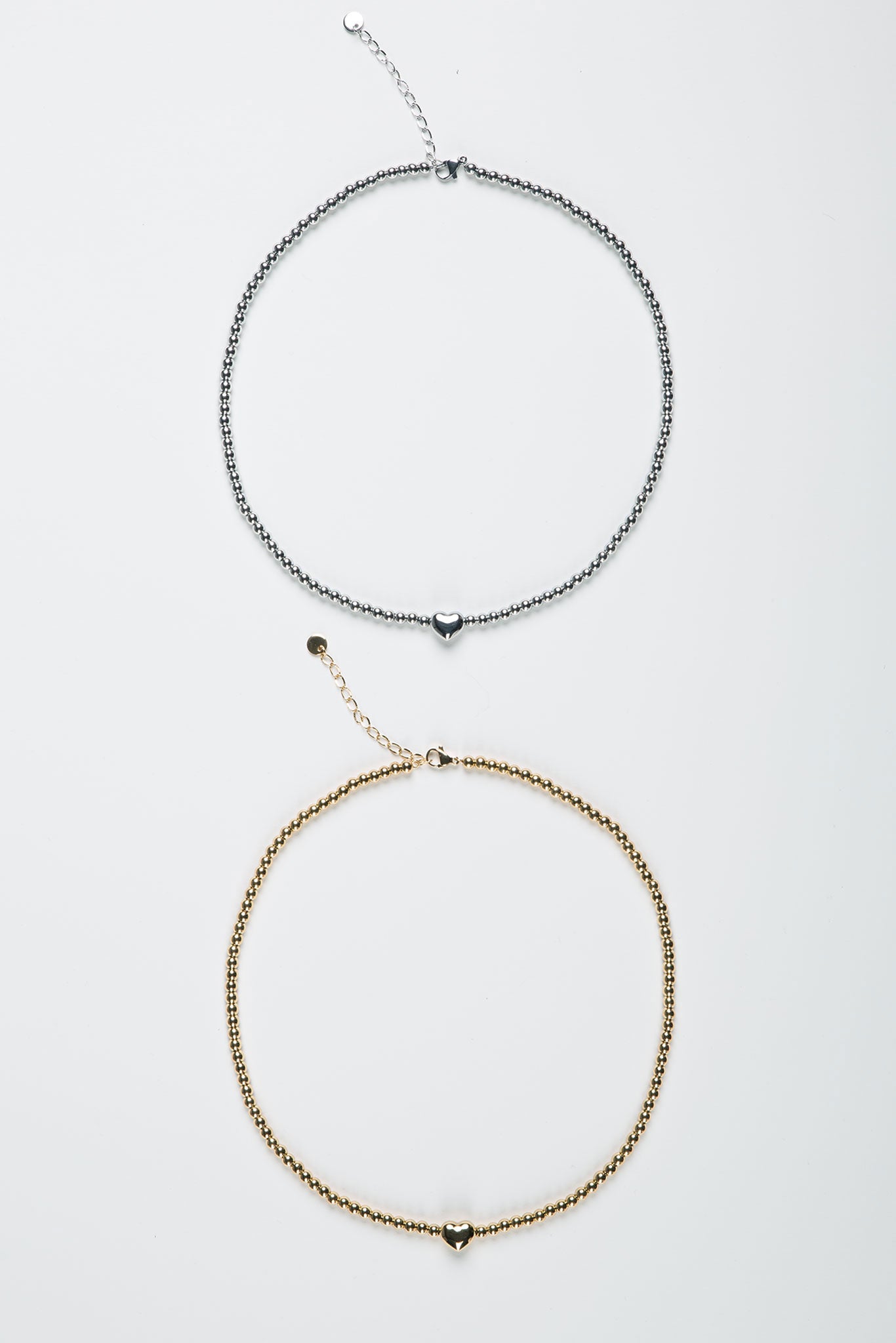 Kugelkette mit kleinem Herz aus Edelstahl Silber alle Farben