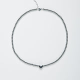Kugelkette mit kleinem Herz aus Edelstahl Silber ohne Model