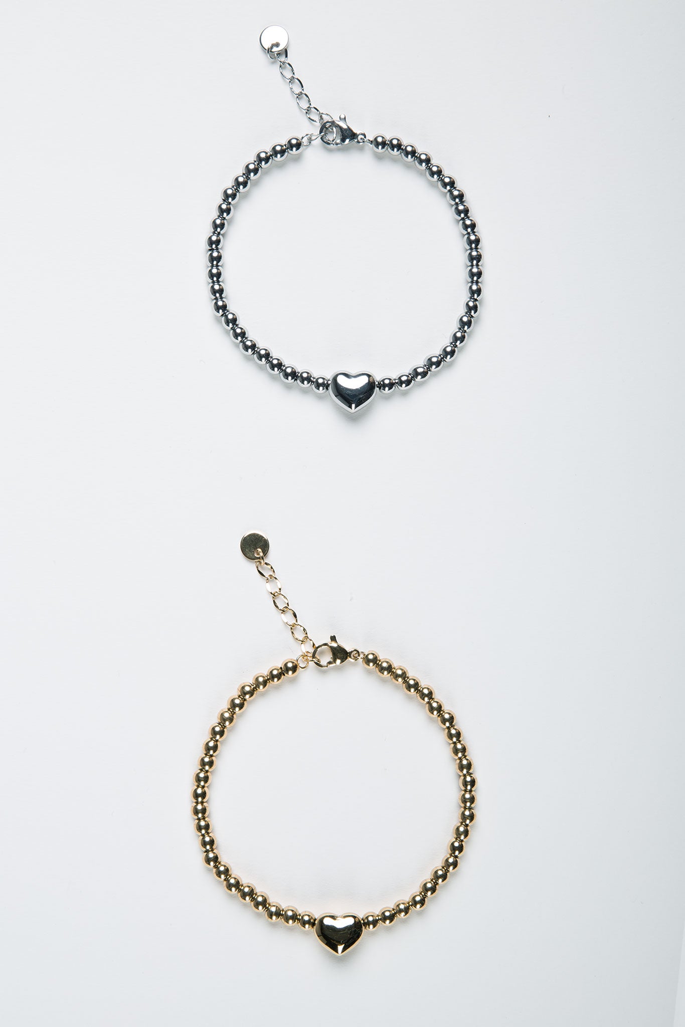 Kugelarmband mit kleinem Herz 18 Karat Edelstahl Gold alle Farben