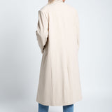 Mantel Maxi mit überschnittenen Schultern & Polstern Beige Ganzkörper hinten