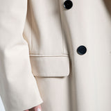 Mantel Maxi mit überschnittenen Schultern & Polstern Beige im Detail