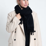 Schal Maxi mit Cashmere Schwarz von vorne