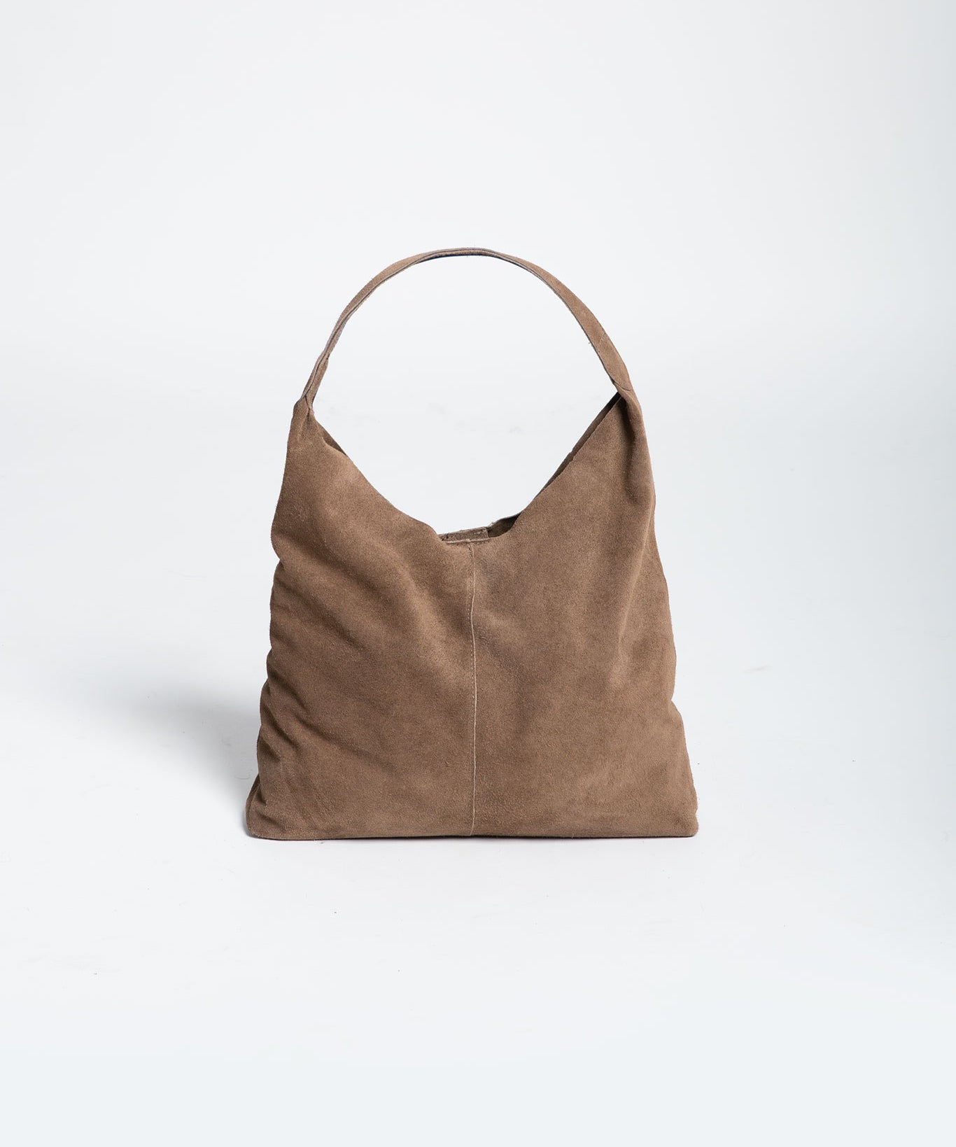 Tasche Wildleder Shopper mit festem Boden Beige ohne Model