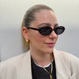 Sonnenbrille ovale Gläser Cat Eye Havanna