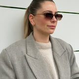 Sonnenbrille kleine eckige Gläser Close Braun