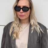 Sonnenbrille ovale Gläser Schwarz