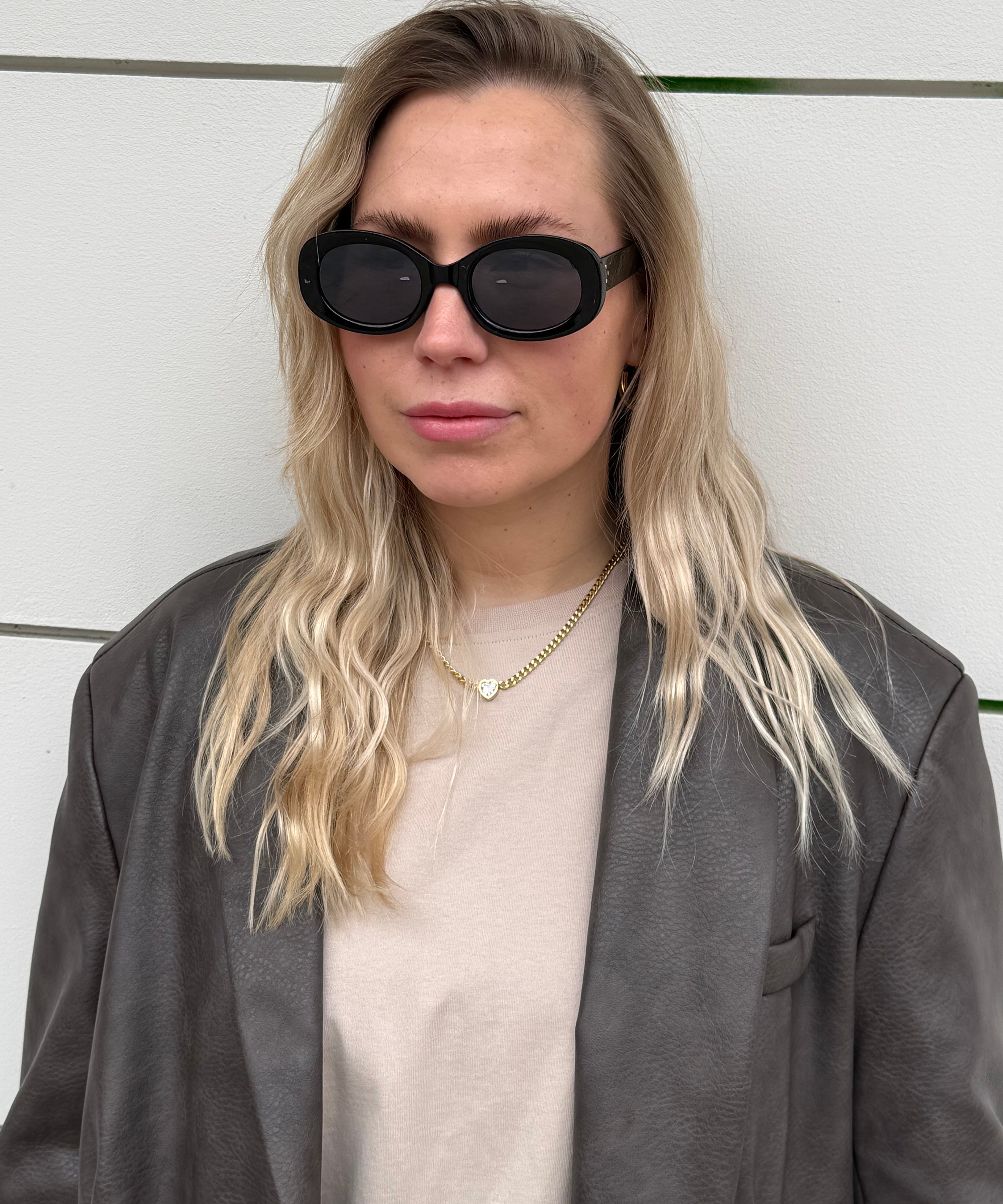 Sonnenbrille ovale Gläser Schwarz