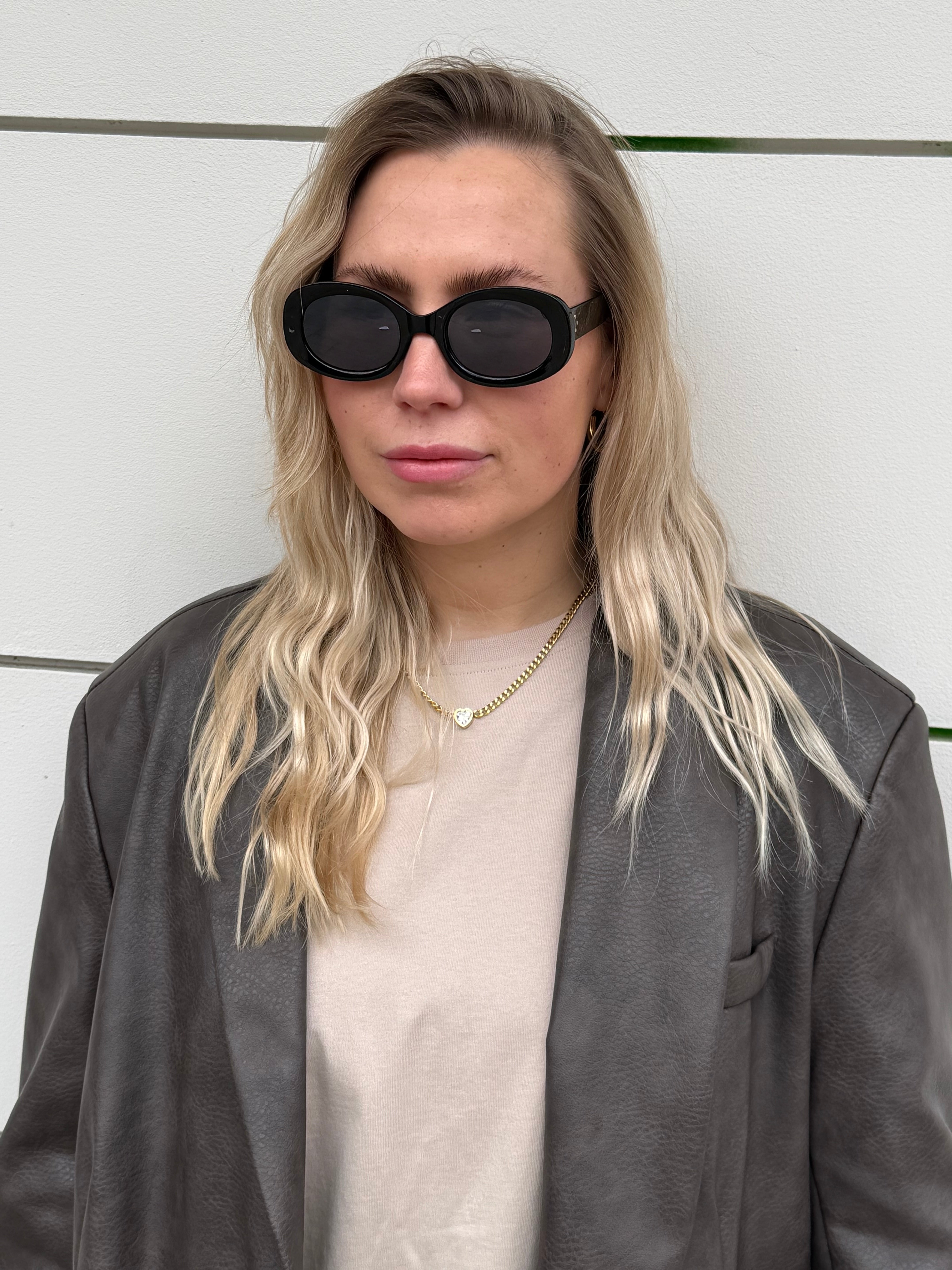 Sonnenbrille ovale Gläser Schwarz