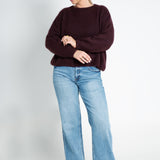 Strickpullover mit Rundhals Kuschelweich Burgundy Weinrot Ganzkörper