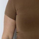 Basic Crop Shirt Camel