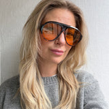 Sonnenbrille Pilotenoptik große Gläser Havanna Braun Blau Grün Orange