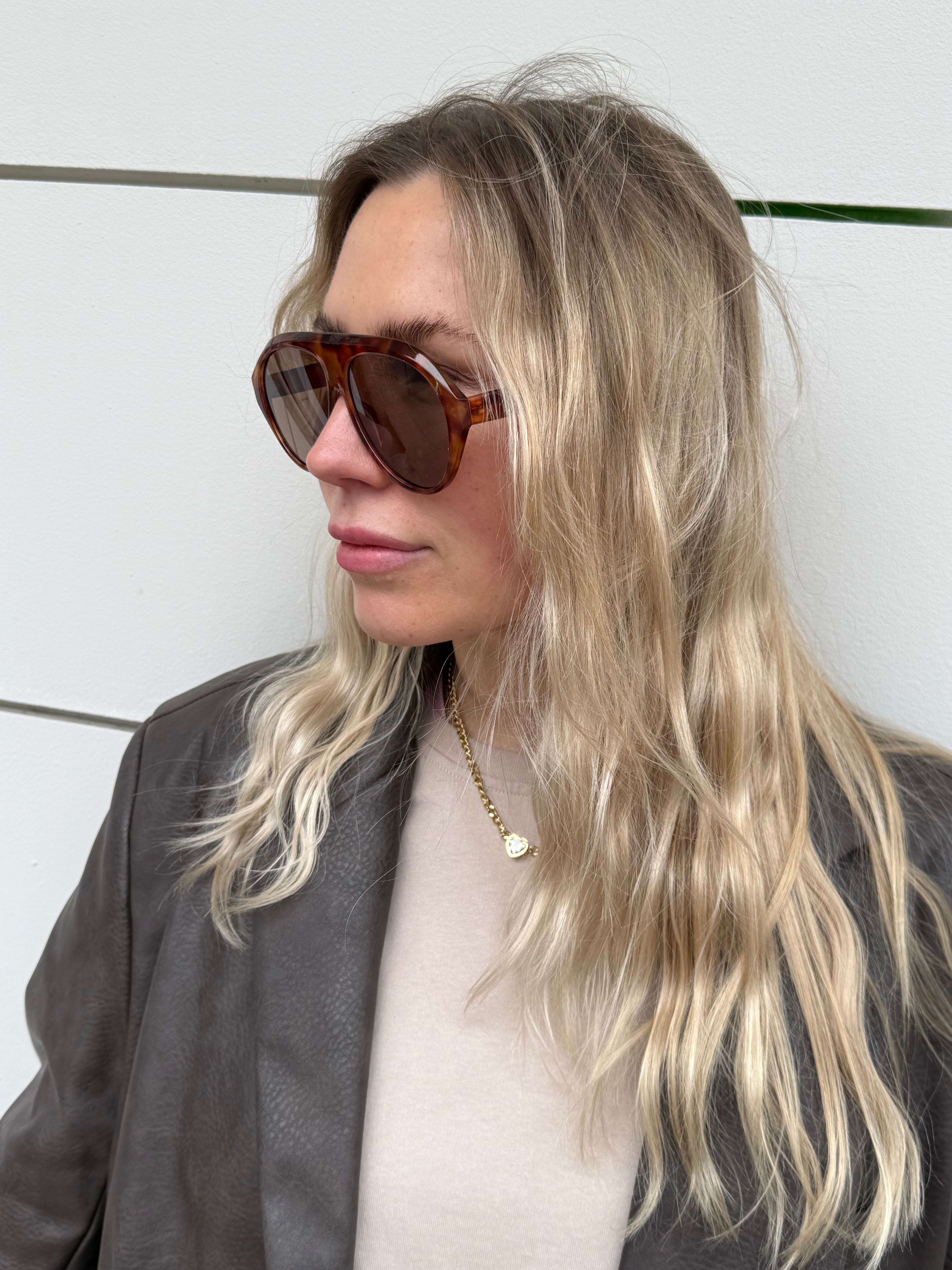 Sonnenbrille Pilotenoptik große Gläser Havanna