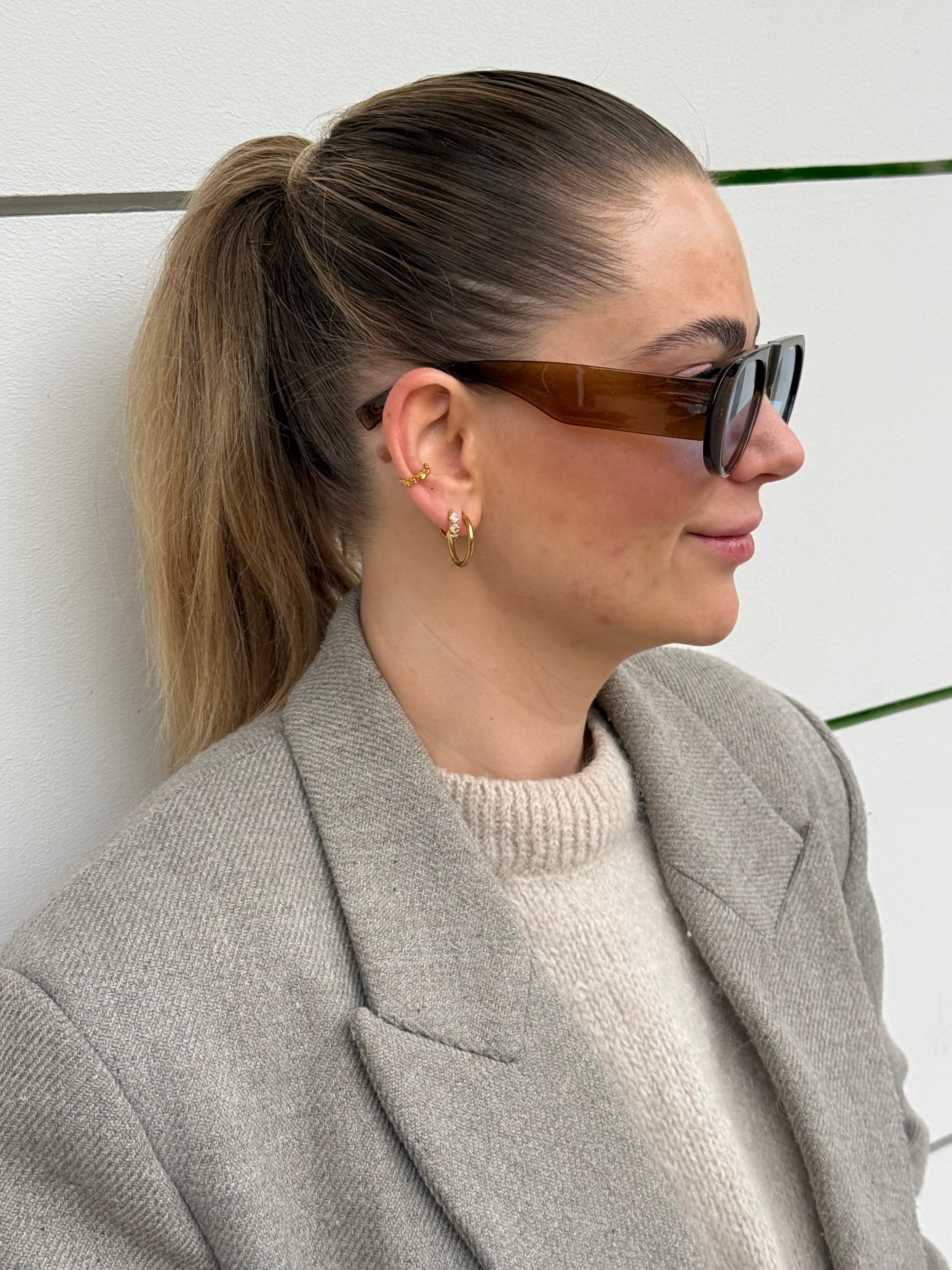 Sonnenbrille Pilotenoptik Schmal Hellbraun