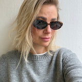 Sonnenbrille ovale Gläser Cat Eye Havanna